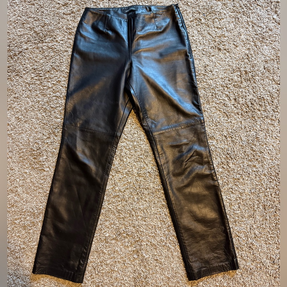 Moda International Genuine Black Leather pants